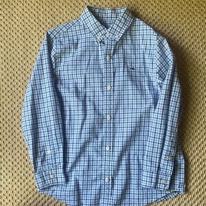 COPY - Vineyard Vines Boys button-down. Navy and light blue gingham. Size 7.